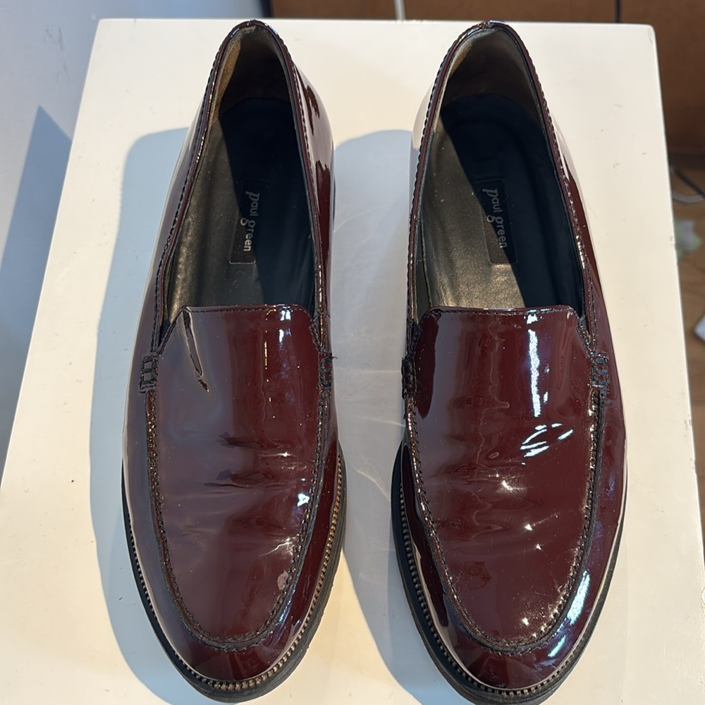Women’s Burgundy Patent Loafers - Picture 2 of 9
